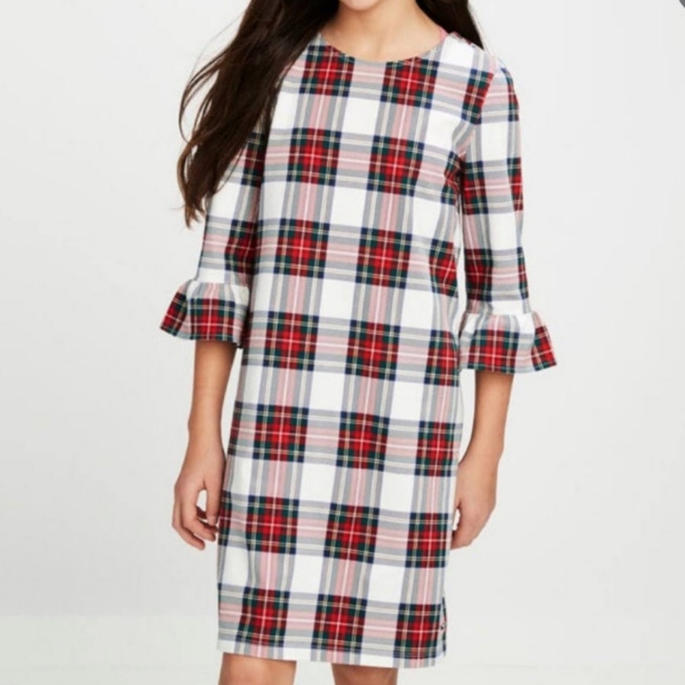 《 Vineyard Vines 》Holiday Plaid Ruffle Dress
